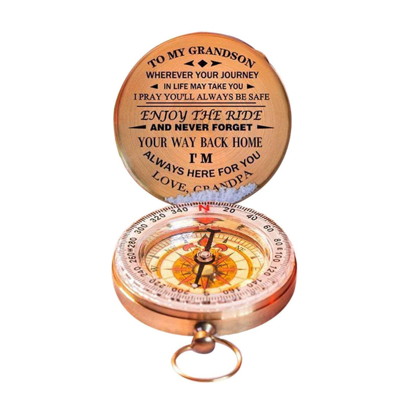Retro Designed Outdoor Traveling Compass with Dedication Message