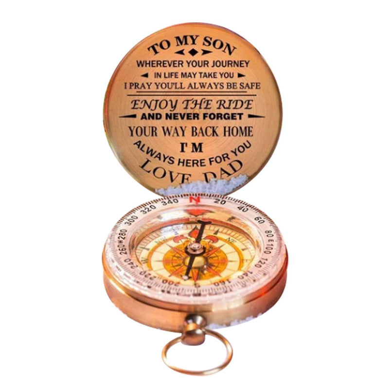 Retro Designed Outdoor Traveling Compass with Dedication Message