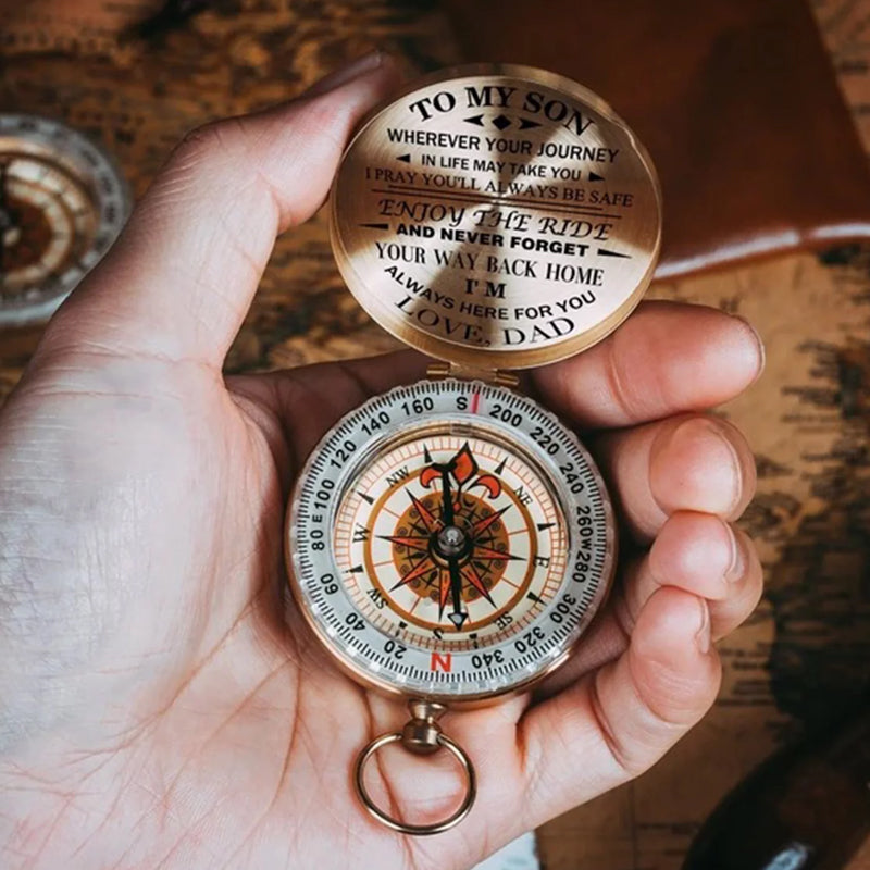 Retro Designed Outdoor Traveling Compass with Dedication Message