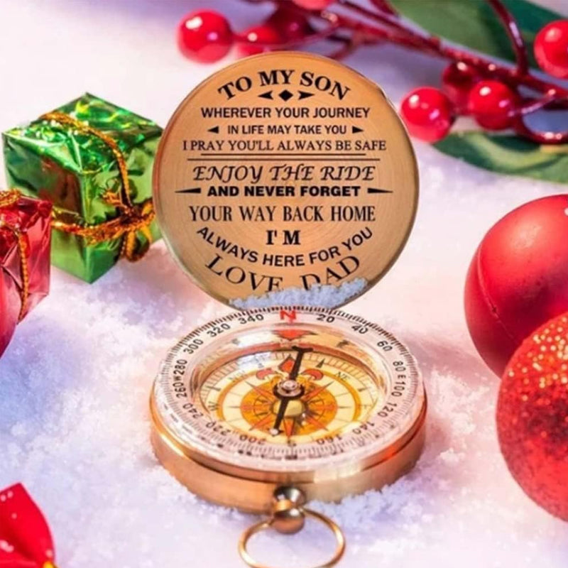 Retro Designed Outdoor Traveling Compass with Dedication Message