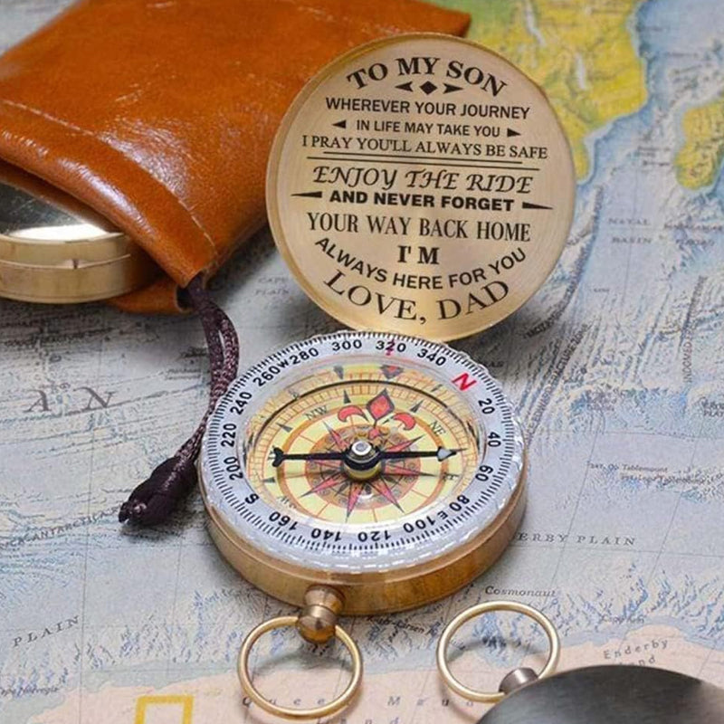 Retro Designed Outdoor Traveling Compass with Dedication Message