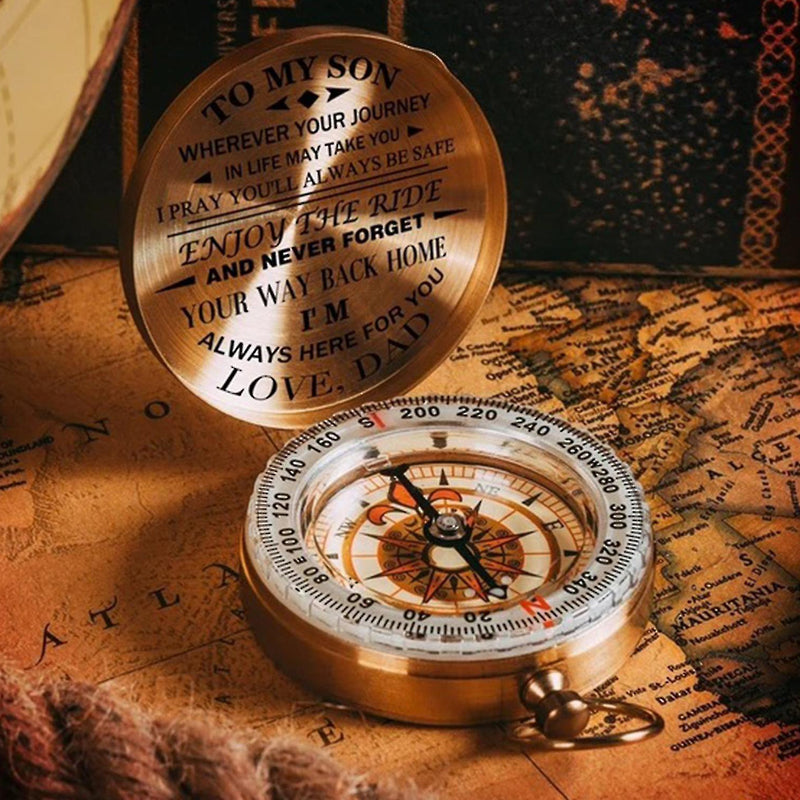 Retro Designed Outdoor Traveling Compass with Dedication Message