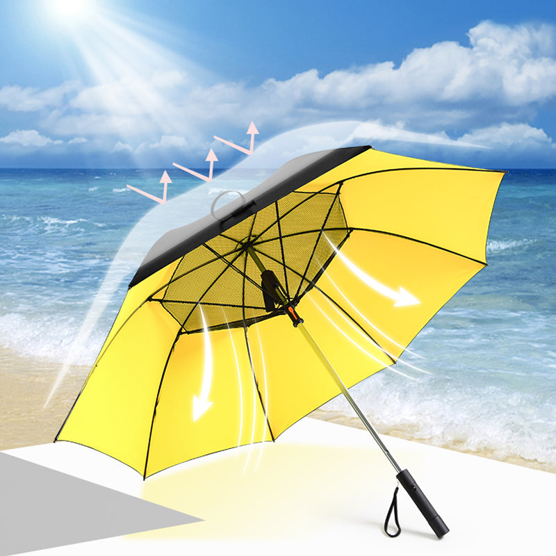 Sun Protection Parasol Foldable Fan Beach Umbrella- USB Rechargeable
