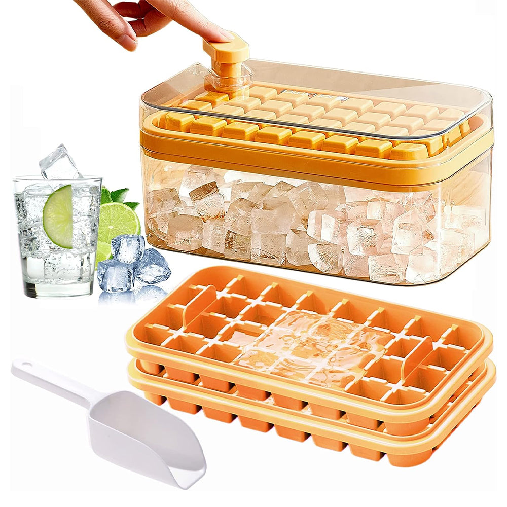 2 Layers One-Button Easy Release 64 pcs  Ice Cube Tray
