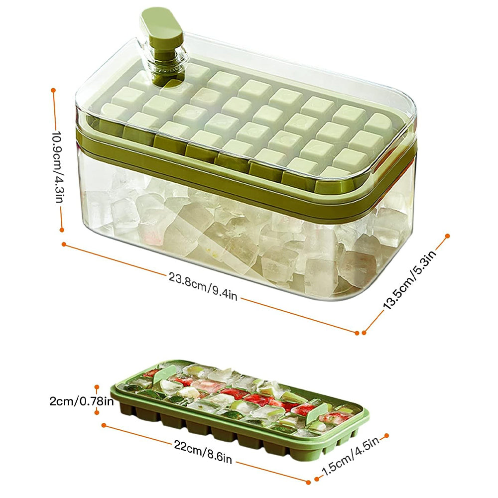 2 Layers One-Button Easy Release 64 pcs  Ice Cube Tray