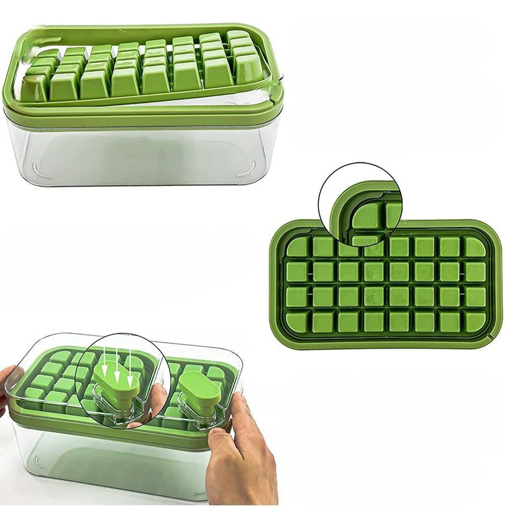 2 Layers One-Button Easy Release 64 pcs  Ice Cube Tray