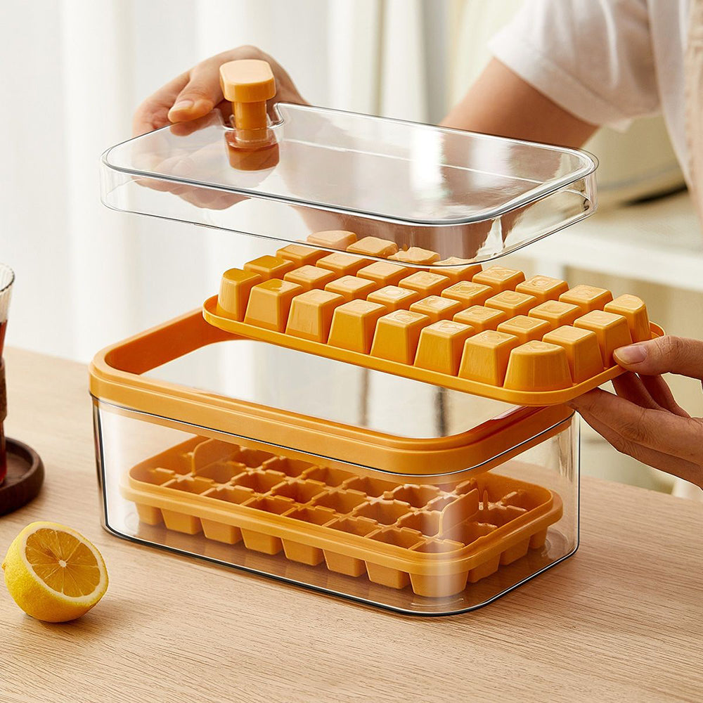 2 Layers One-Button Easy Release 64 pcs  Ice Cube Tray