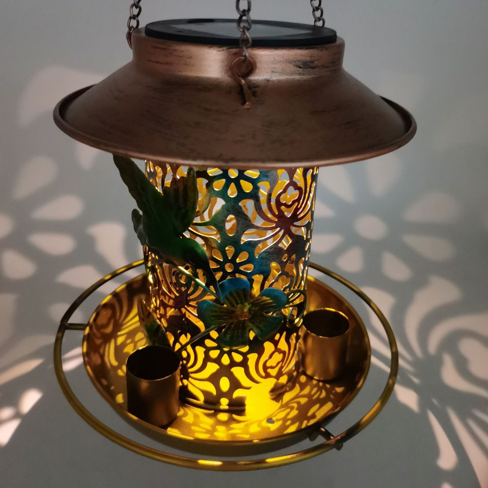 LUMIRO Solar Powered Hanging Bird Feeder and Garden Decoration Light