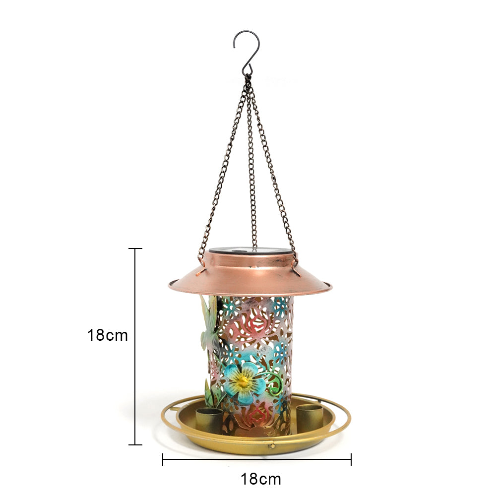 LUMIRO Solar Powered Hanging Bird Feeder and Garden Decoration Light