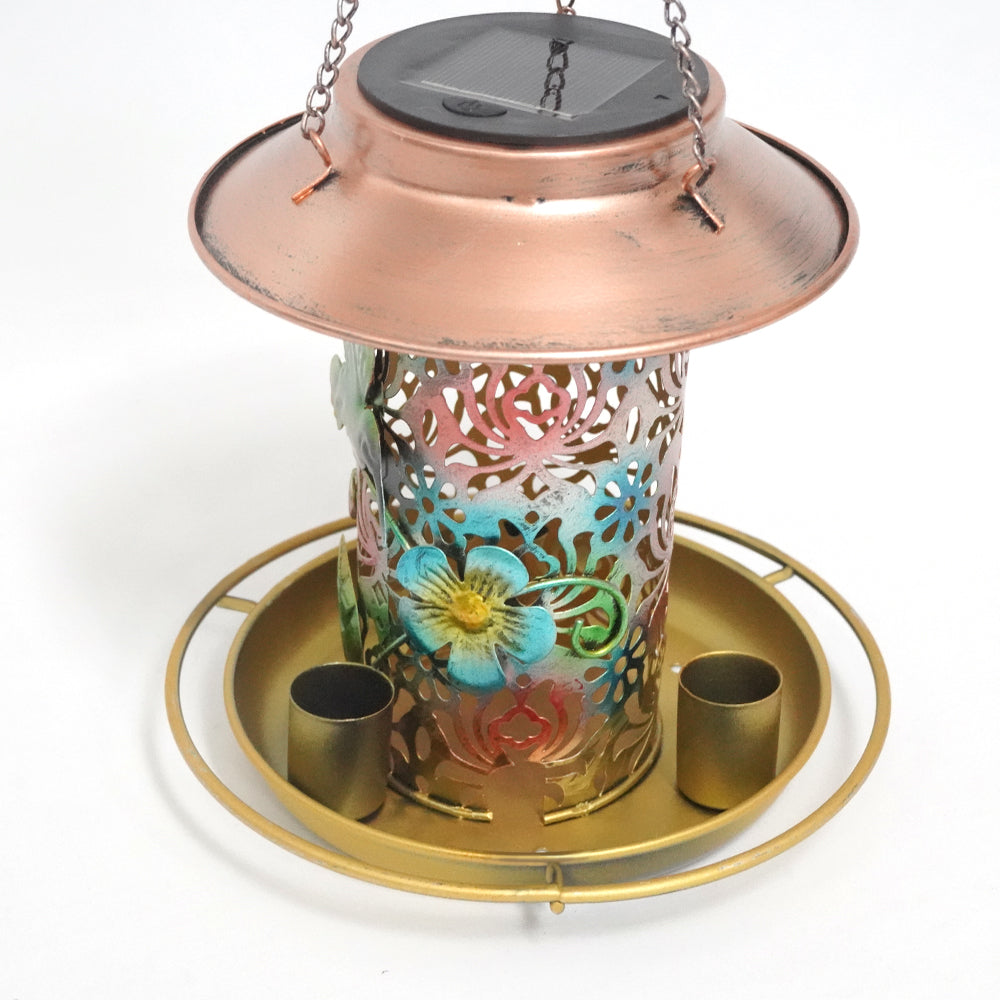 LUMIRO Solar Powered Hanging Bird Feeder and Garden Decoration Light