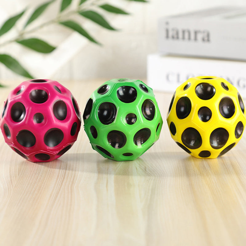 Super Bouncy Moon Shaped Crater Textured Porous Kid’s Ball Toys