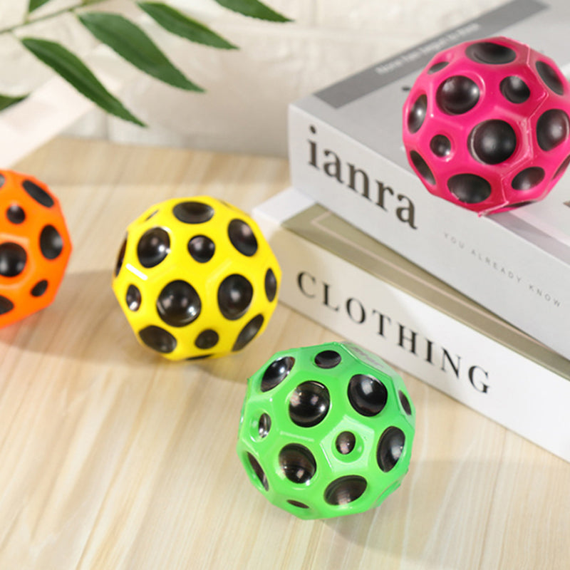 Super Bouncy Moon Shaped Crater Textured Porous Kid’s Ball Toys