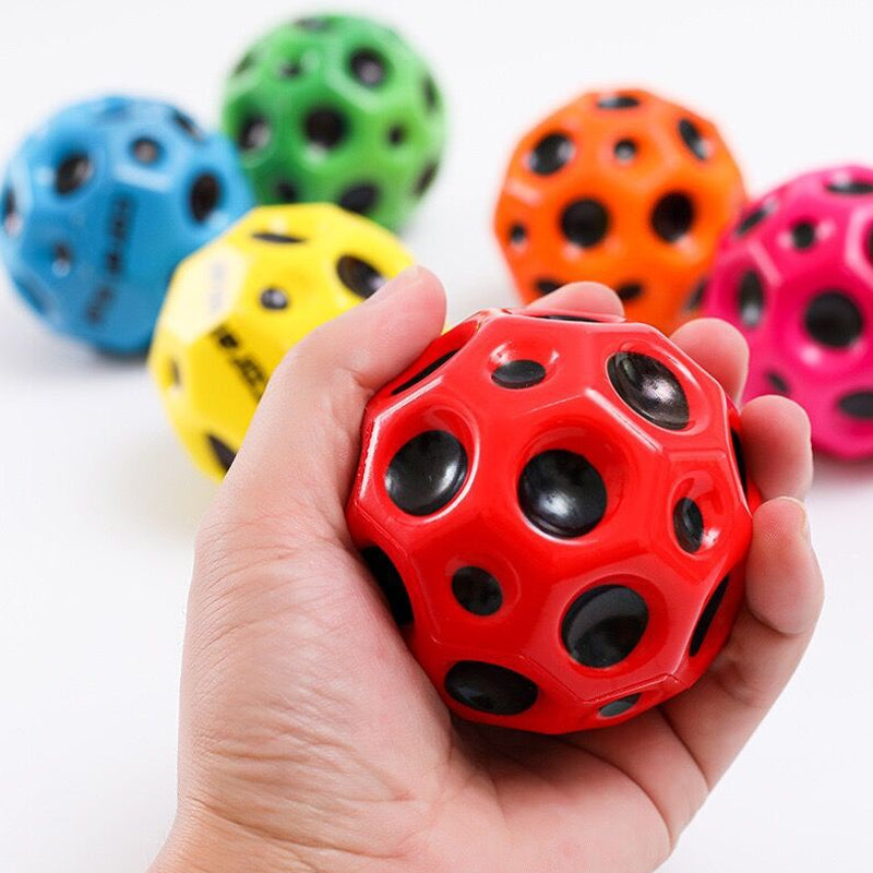 Super Bouncy Moon Shaped Crater Textured Porous Kid’s Ball Toys