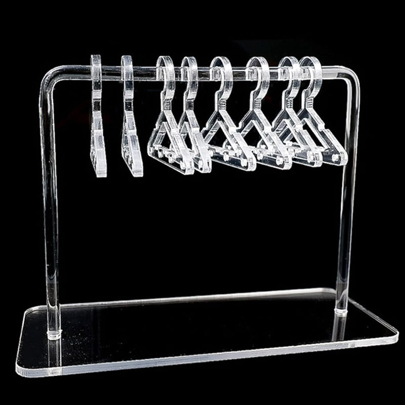 Acrylic Earring Hanging Display Rack Stand with Mini Coat Hangers