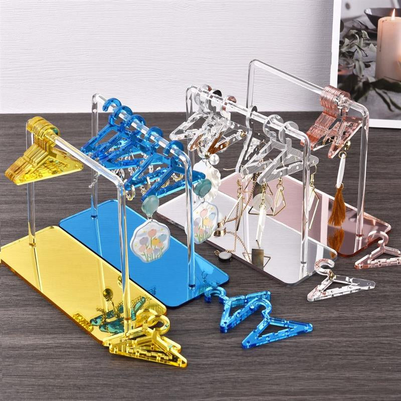 Acrylic Earring Hanging Display Rack Stand with Mini Coat Hangers
