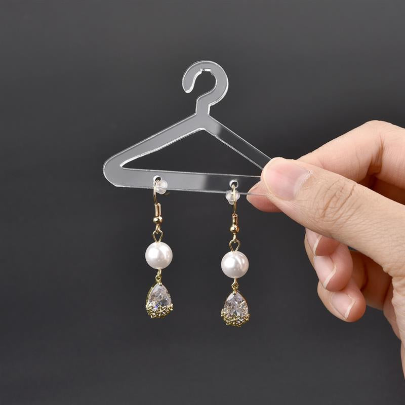 Acrylic Earring Hanging Display Rack Stand with Mini Coat Hangers