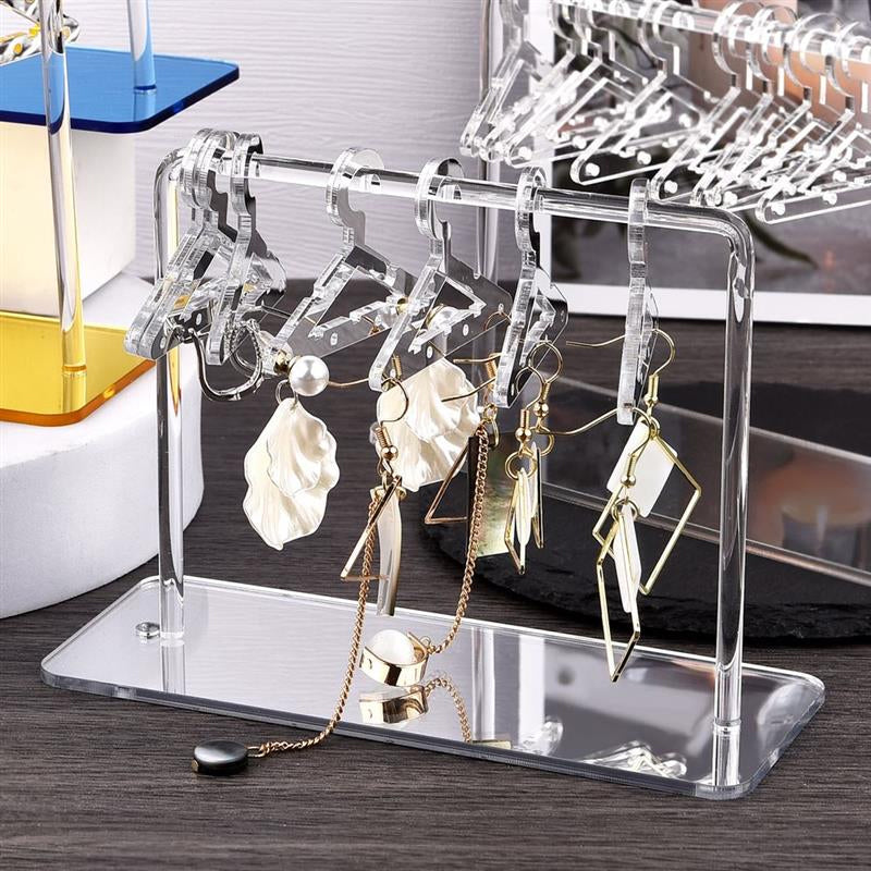 Acrylic Earring Hanging Display Rack Stand with Mini Coat Hangers