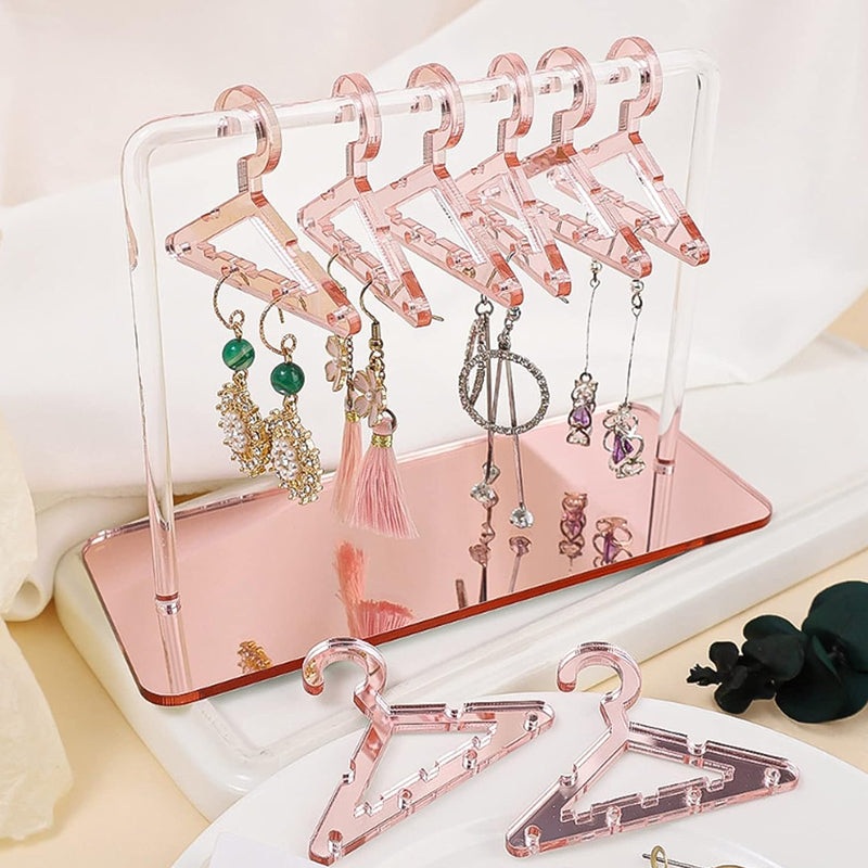 Acrylic Earring Hanging Display Rack Stand with Mini Coat Hangers
