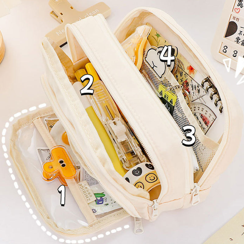 Large Capacity Aesthetic Pencil Bag Korean Style Pen Organizer