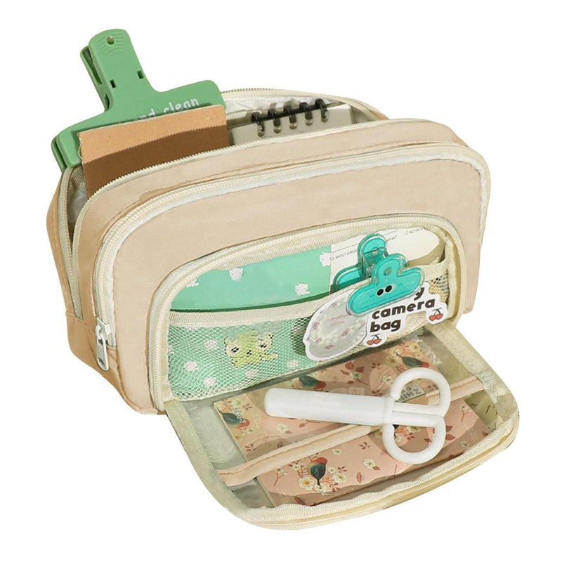 Large Capacity Aesthetic Pencil Bag Korean Style Pen Organizer