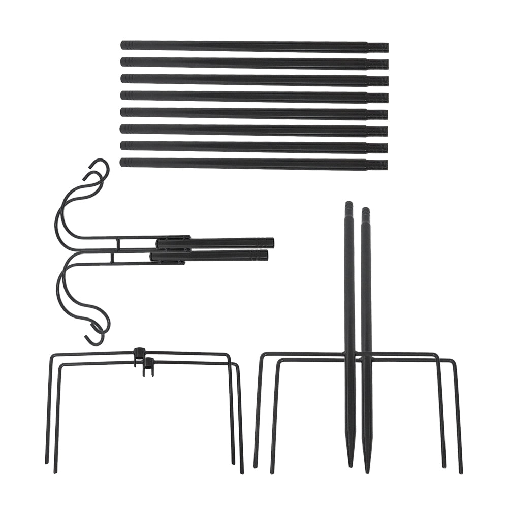 LUMIRO 2 Pack Double Shepherds Metal Hooks Garden Pole for Outdoor