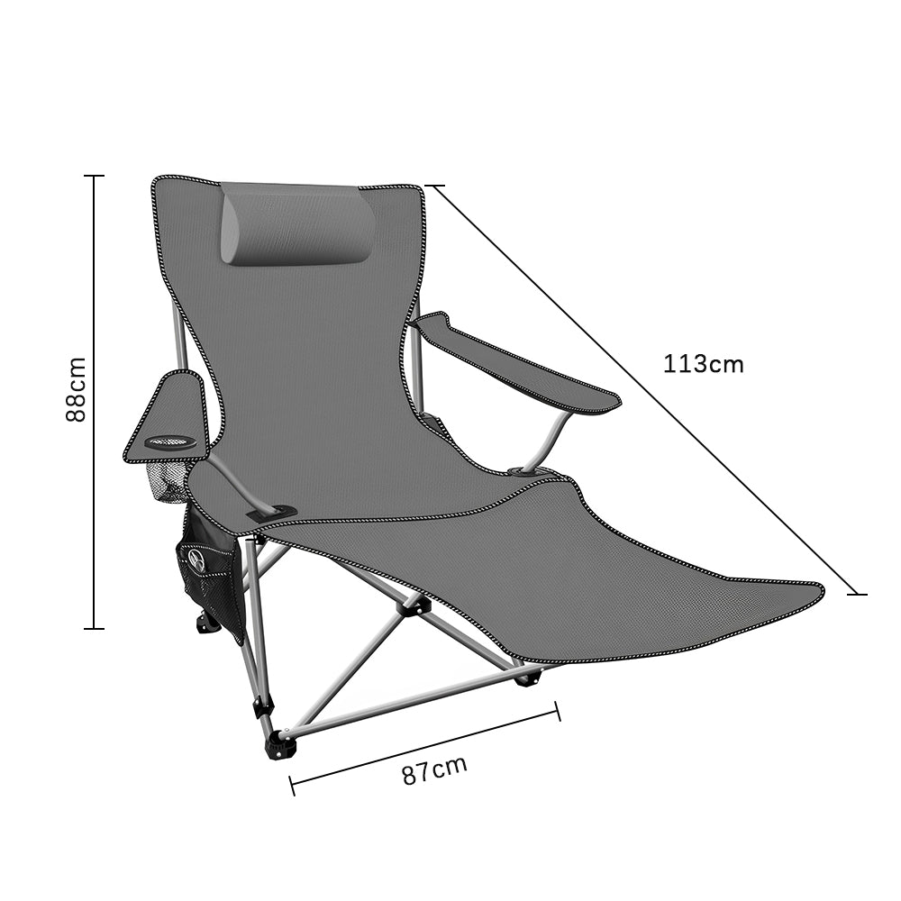 HYPERANGER Camping Chair with Foot Rest | Adjustable Sit and Lie Folding Chair for Ultimate Comfort