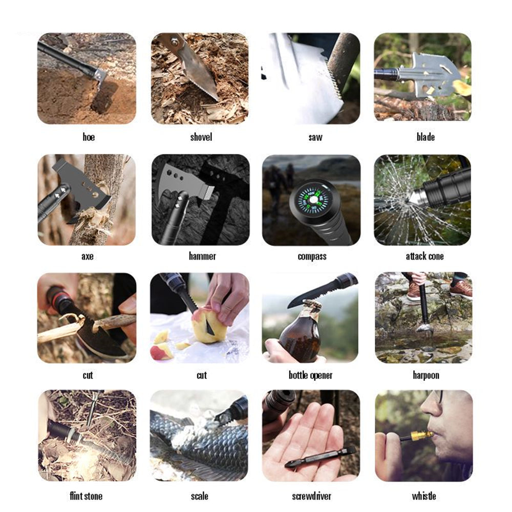 HYPERANGER Multifunctional Shovel Tactical Outdoor Survival Emergency Camping Gear