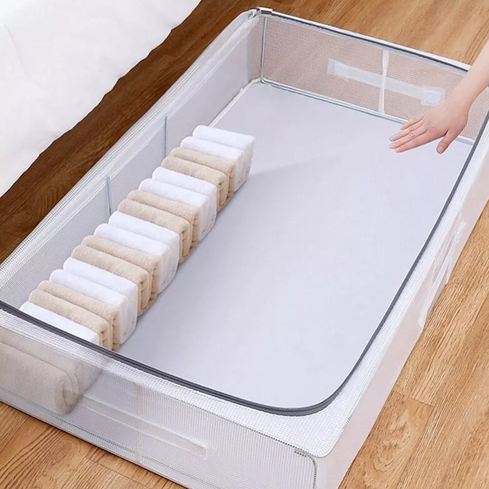 STORFEX Metal Frame Under Bed Storage Containers Cloth Storage Bin