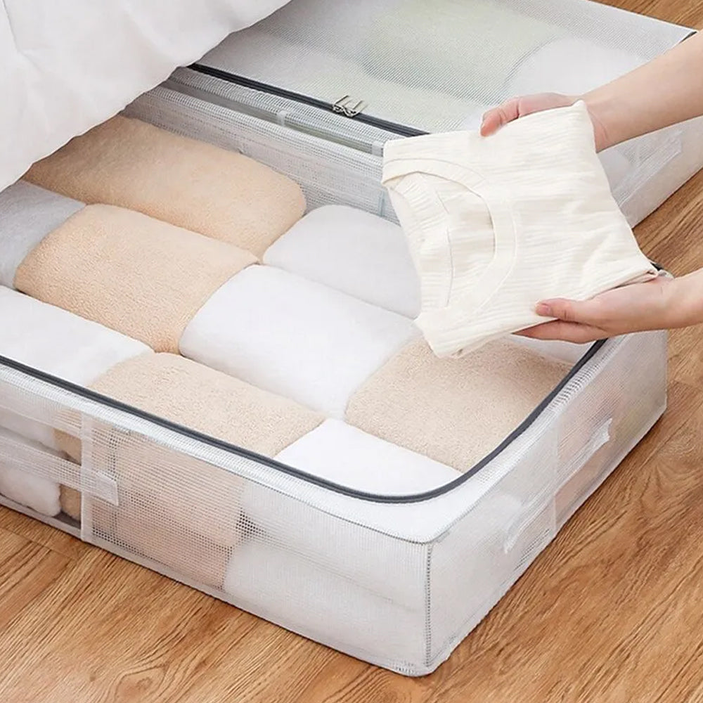 STORFEX Metal Frame Under Bed Storage Containers Cloth Storage Bin