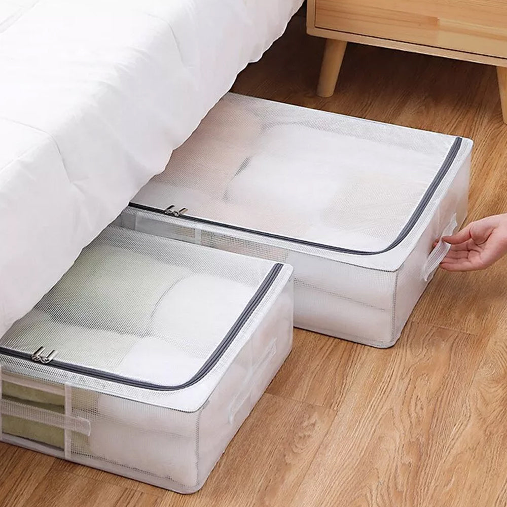 STORFEX Metal Frame Under Bed Storage Containers Cloth Storage Bin