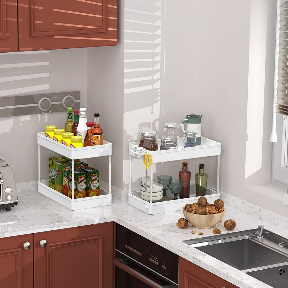 STORFEX 2-Tier Under Sink Storage Organizer Bathroom Standing Rack