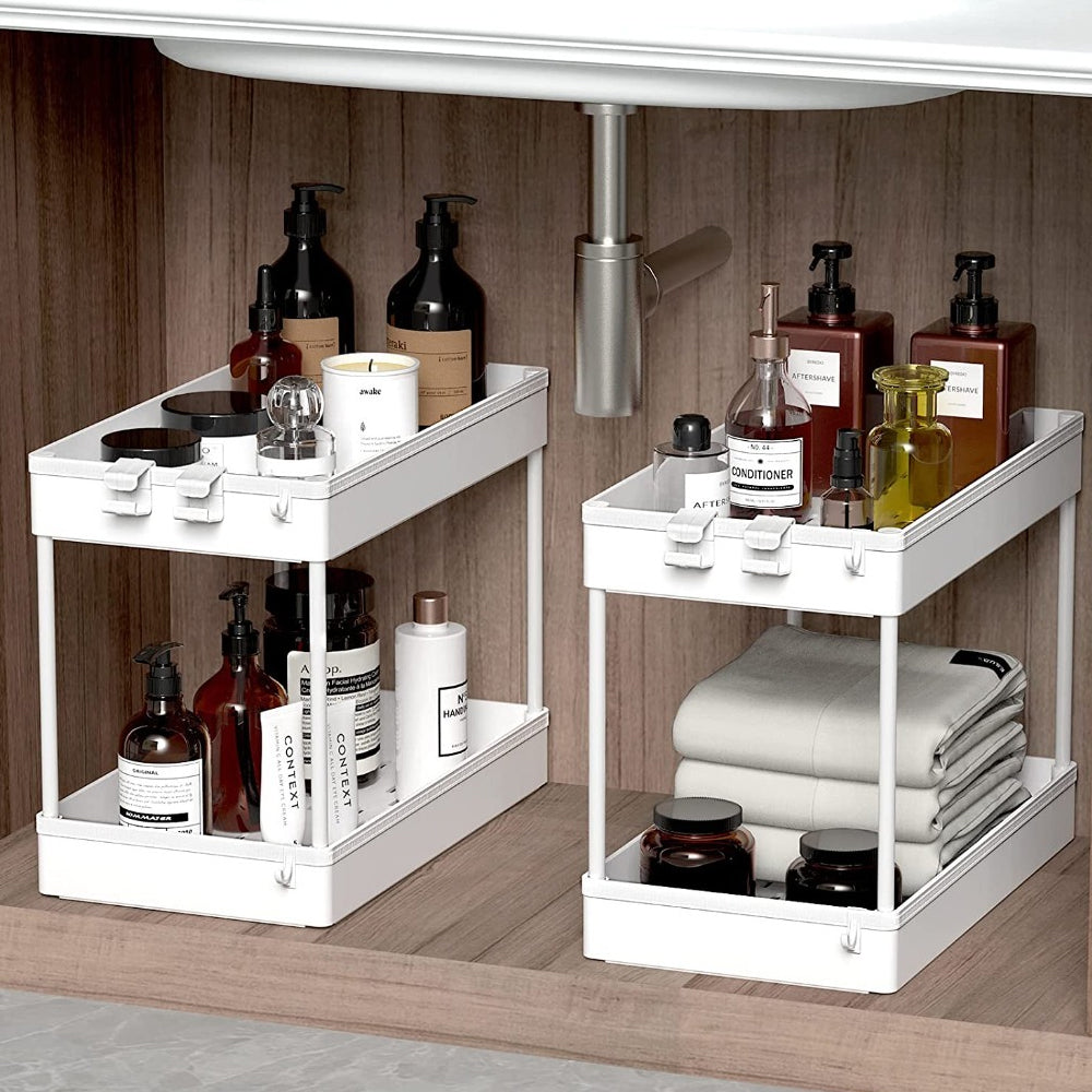 STORFEX 2-Tier Under Sink Storage Organizer Bathroom Standing Rack