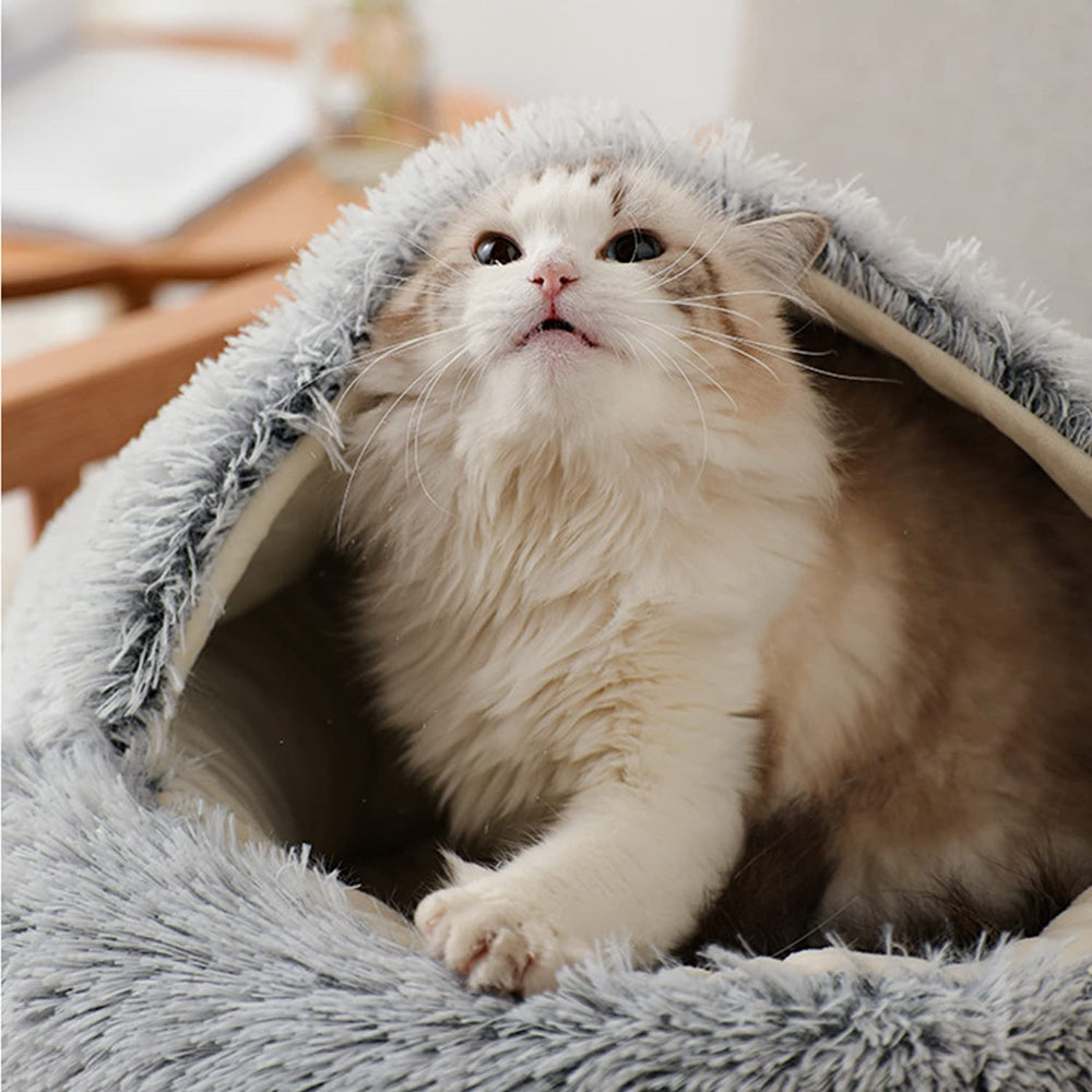 PETSWOL Cozy Burrowing Cave Pet Bed for Dogs and Cats