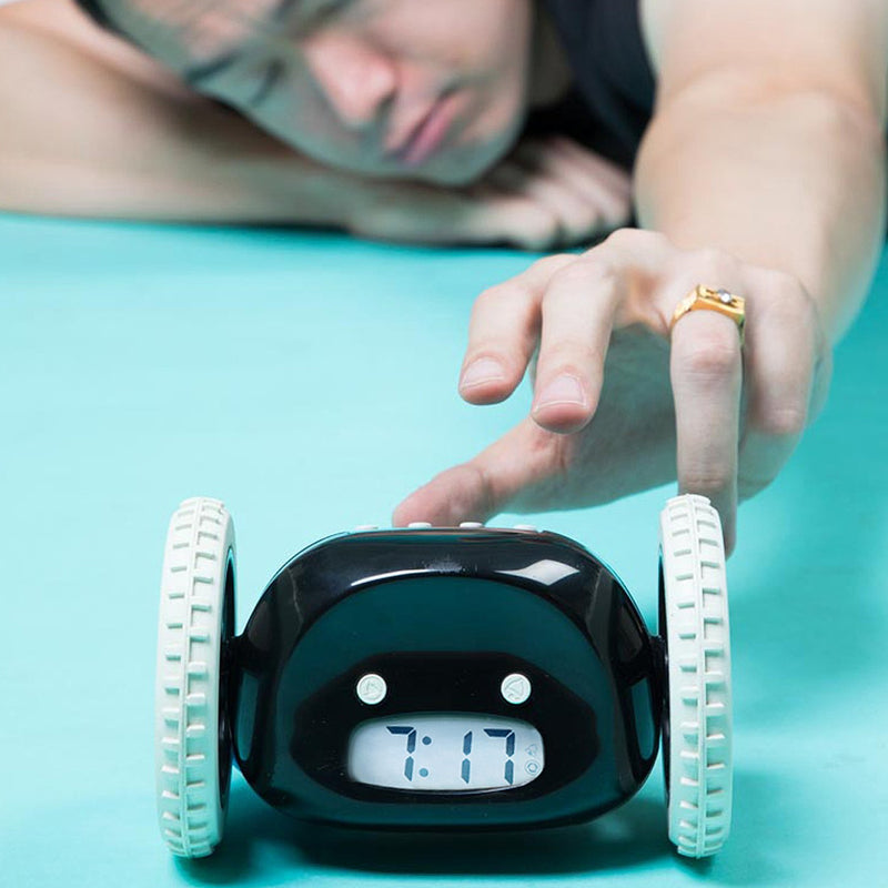 LED Lazy Running Electronic Digital Alarm Clock- Battery Operated