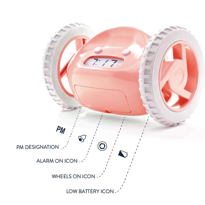 LED Lazy Running Electronic Digital Alarm Clock- Battery Operated