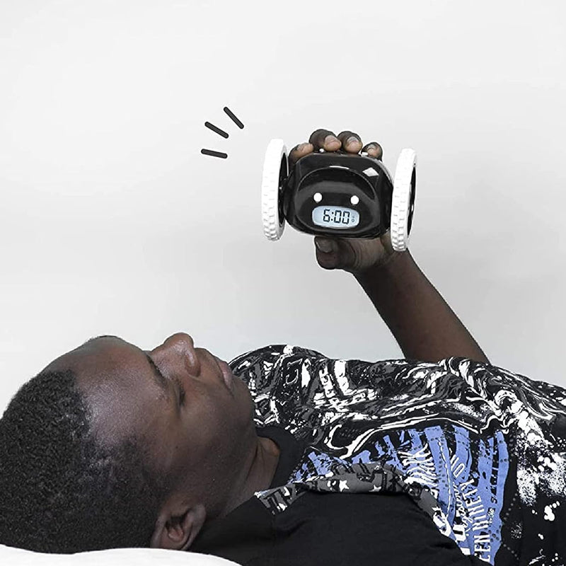 LED Lazy Running Electronic Digital Alarm Clock- Battery Operated