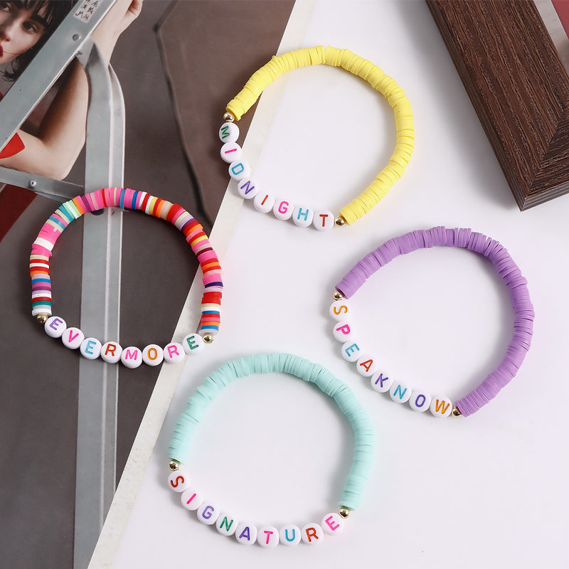 Album Inspired Taylor Concert Friendship Bracelet Polymer Clay Beads