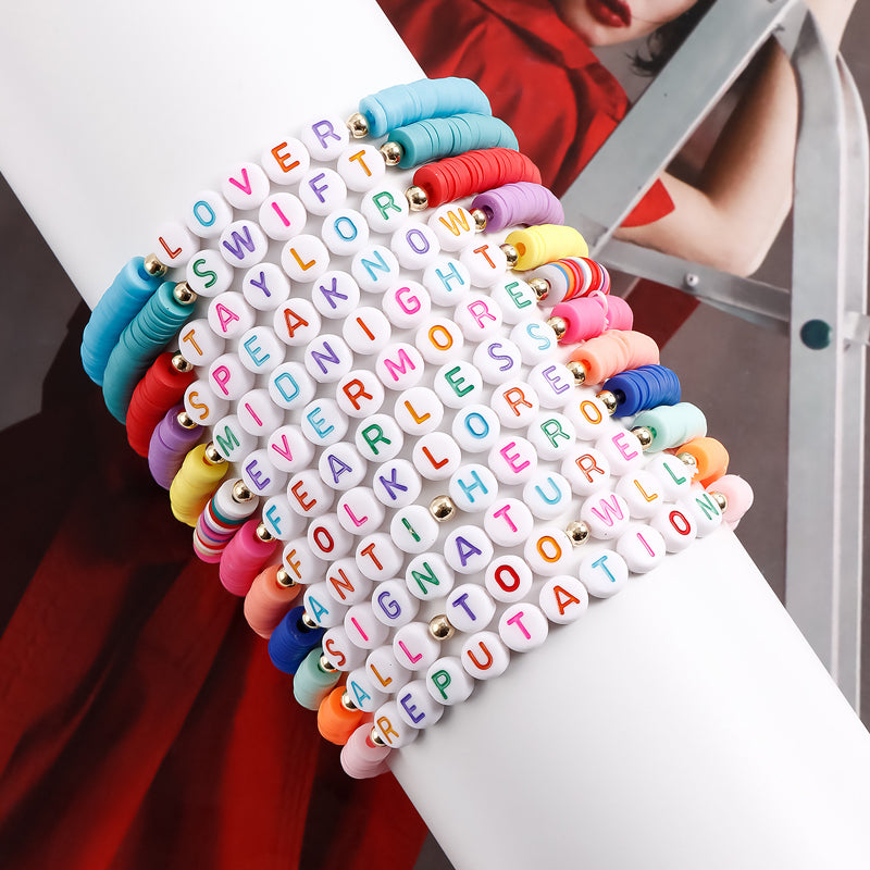 Album Inspired Taylor Concert Friendship Bracelet Polymer Clay Beads