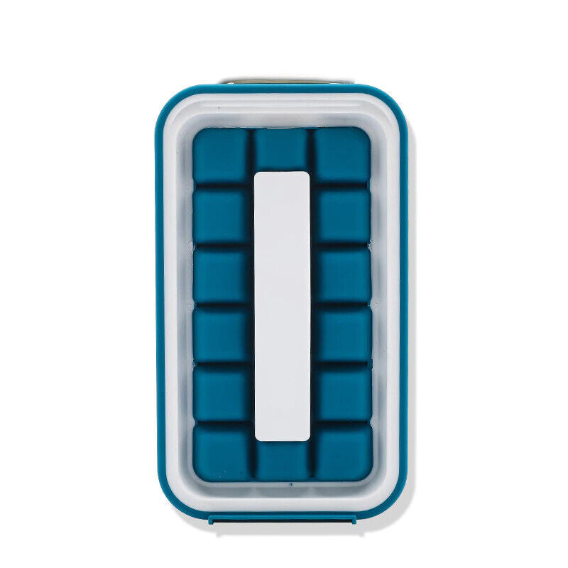 Water Tight Stackable Quick-Release Silicon Ice Cube Molder with Lid