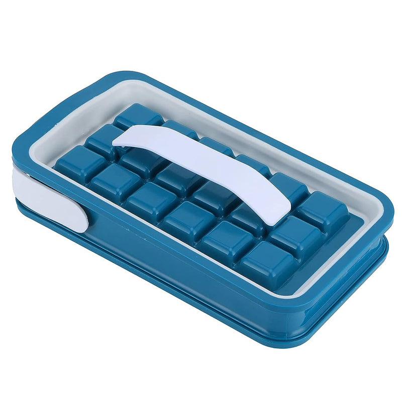 Water Tight Stackable Quick-Release Silicon Ice Cube Molder with Lid