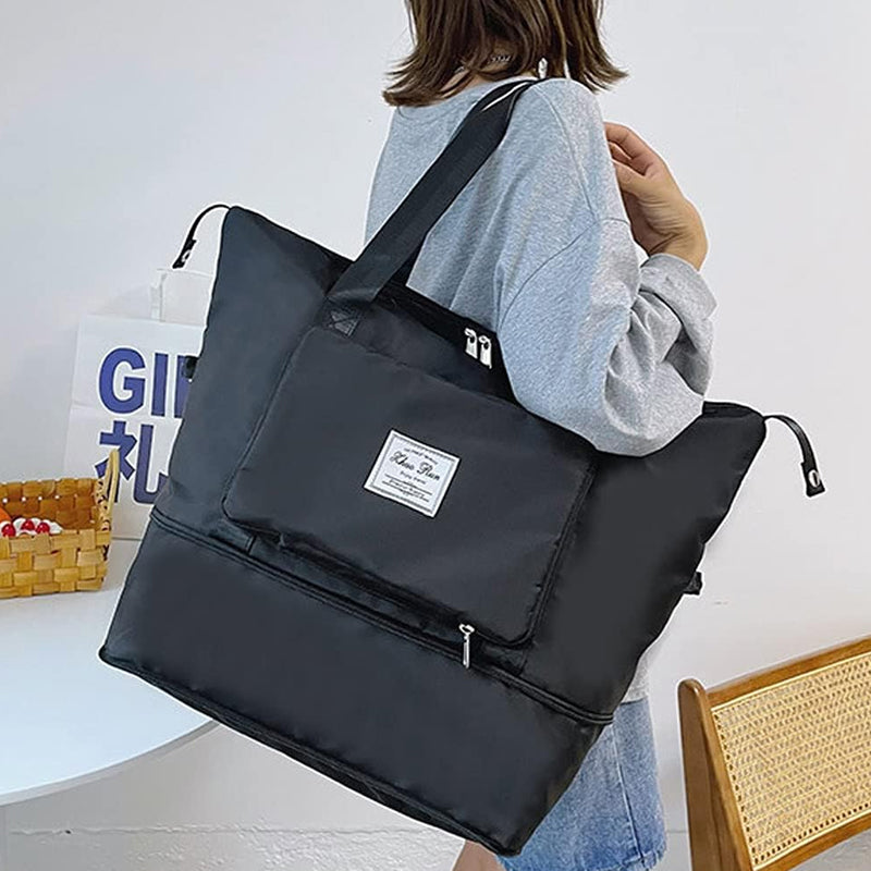 Large Capacity Collapsible Travel Bag with Dry and Wet Compartment