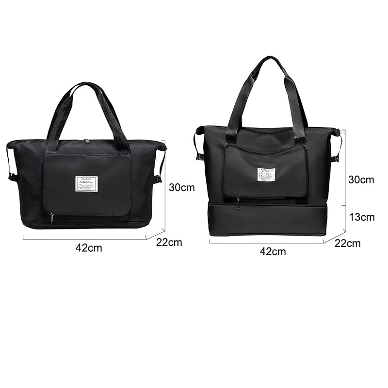Large Capacity Collapsible Travel Bag with Dry and Wet Compartment