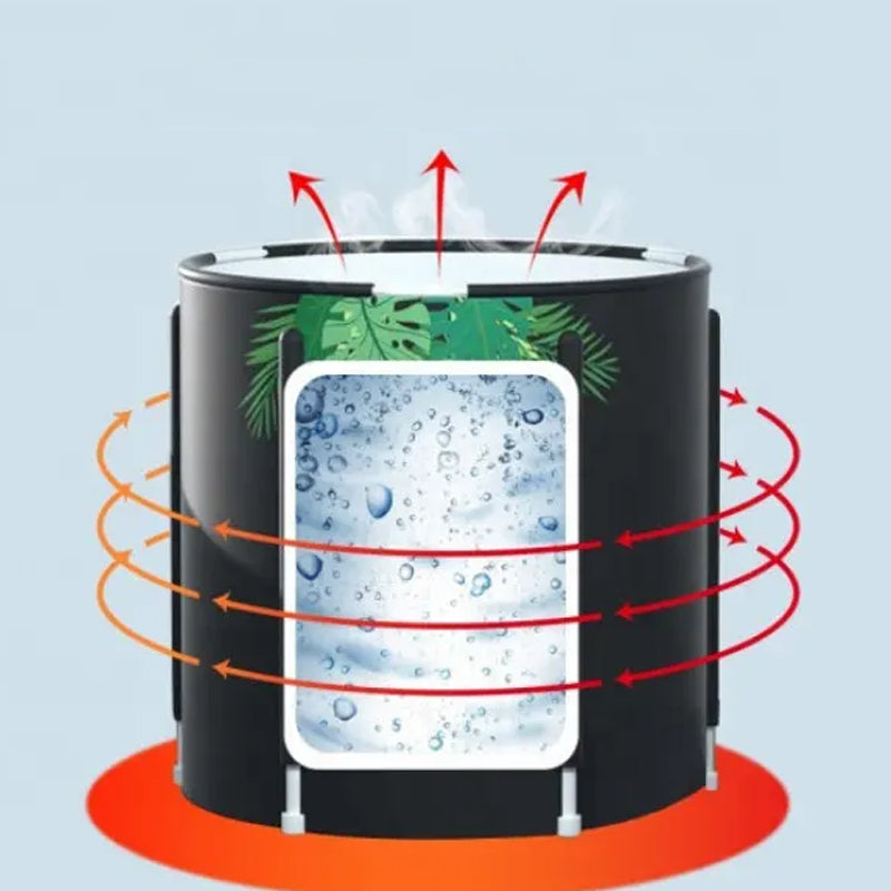 Portable Japanese Soaking Bathtub Free-Standing Adult Dipping Barrel