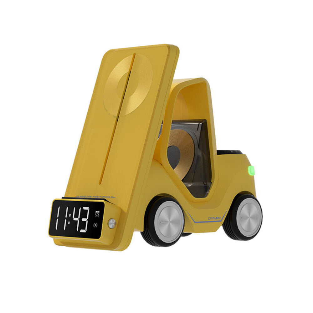 3 in 1 Fast Charging Wireless Charger with Digital Clock  Display-Type-C Plugged-in