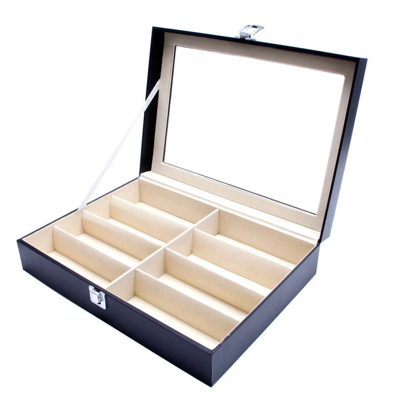 8 Slot Eyeglasses Collection Box Eyewear Jewelry Display Organizer