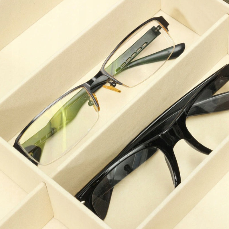 8 Slot Eyeglasses Collection Box Eyewear Jewelry Display Organizer