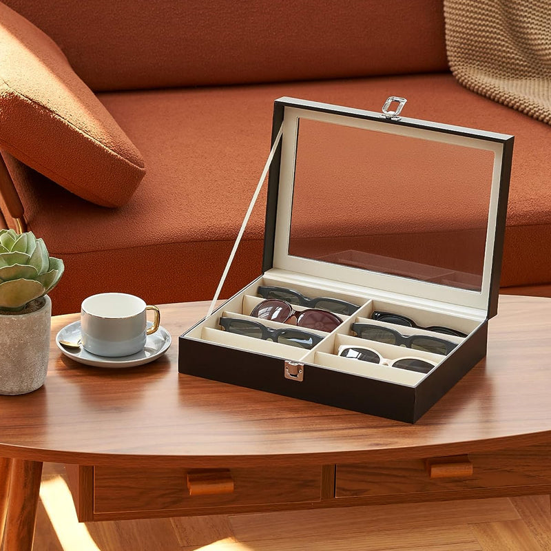 8 Slot Eyeglasses Collection Box Eyewear Jewelry Display Organizer