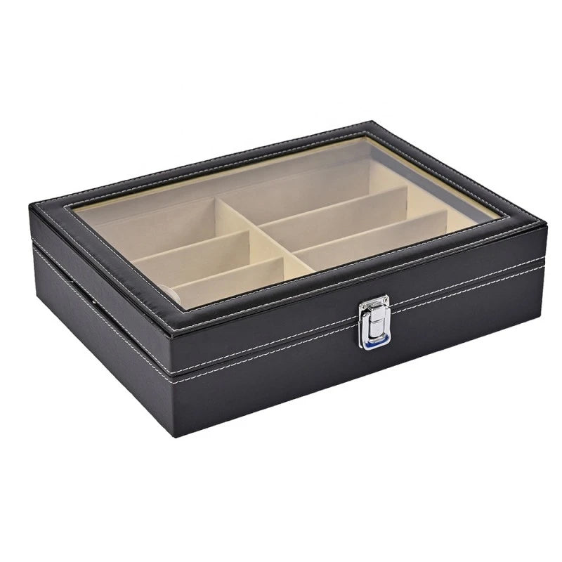 8 Slot Eyeglasses Collection Box Eyewear Jewelry Display Organizer