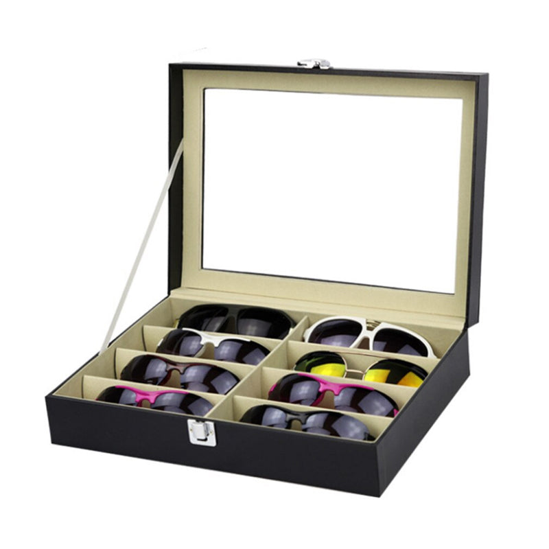 8 Slot Eyeglasses Collection Box Eyewear Jewelry Display Organizer