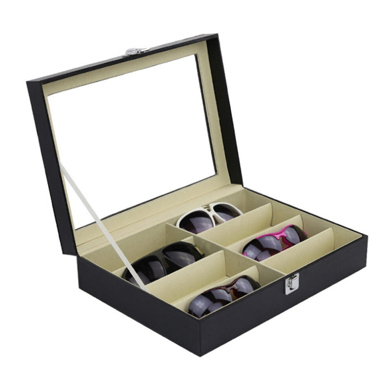8 Slot Eyeglasses Collection Box Eyewear Jewelry Display Organizer